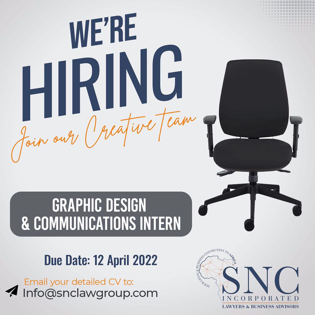 We are hiring Graphic Design and Communications Intern